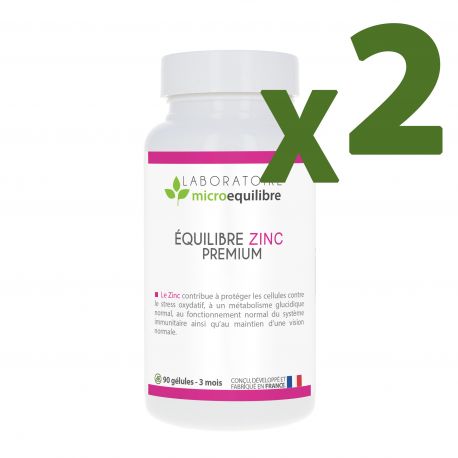 LOT de 2 X ÉQUILIBRE ZINC - 90 gélules Pullulan LOT de 2 X ÉQUILIBRE ZINC - 90 gélules Pullulan