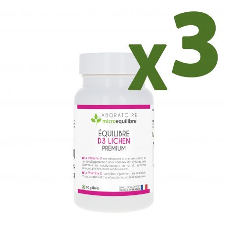 LOT DE 3 X EQUILIBRE VITAMINE D3 LICHEN PREMIUM