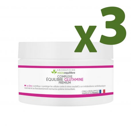 LOT DE 3 X COMPLEXE ÉQUILIBRE GLUTAMINE PREMIUM