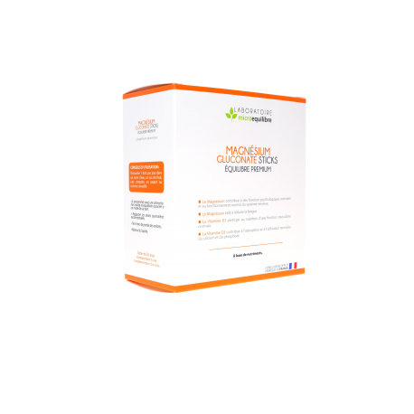  LOT DE 3 X MAGNÉSIUM GLUCONATE STICKS EQUILIBRE PREMIUM