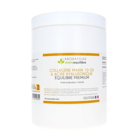 COLLAGÈNE MARIN 10 GR & ACIDE HYALURONIQUE ÉQUILIBRE  PREMIUM POUDRE