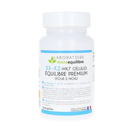 D3 K2 MK7 GELULES EQUILIBRE PREMIUM  gélules (2 mois de supplémentation)